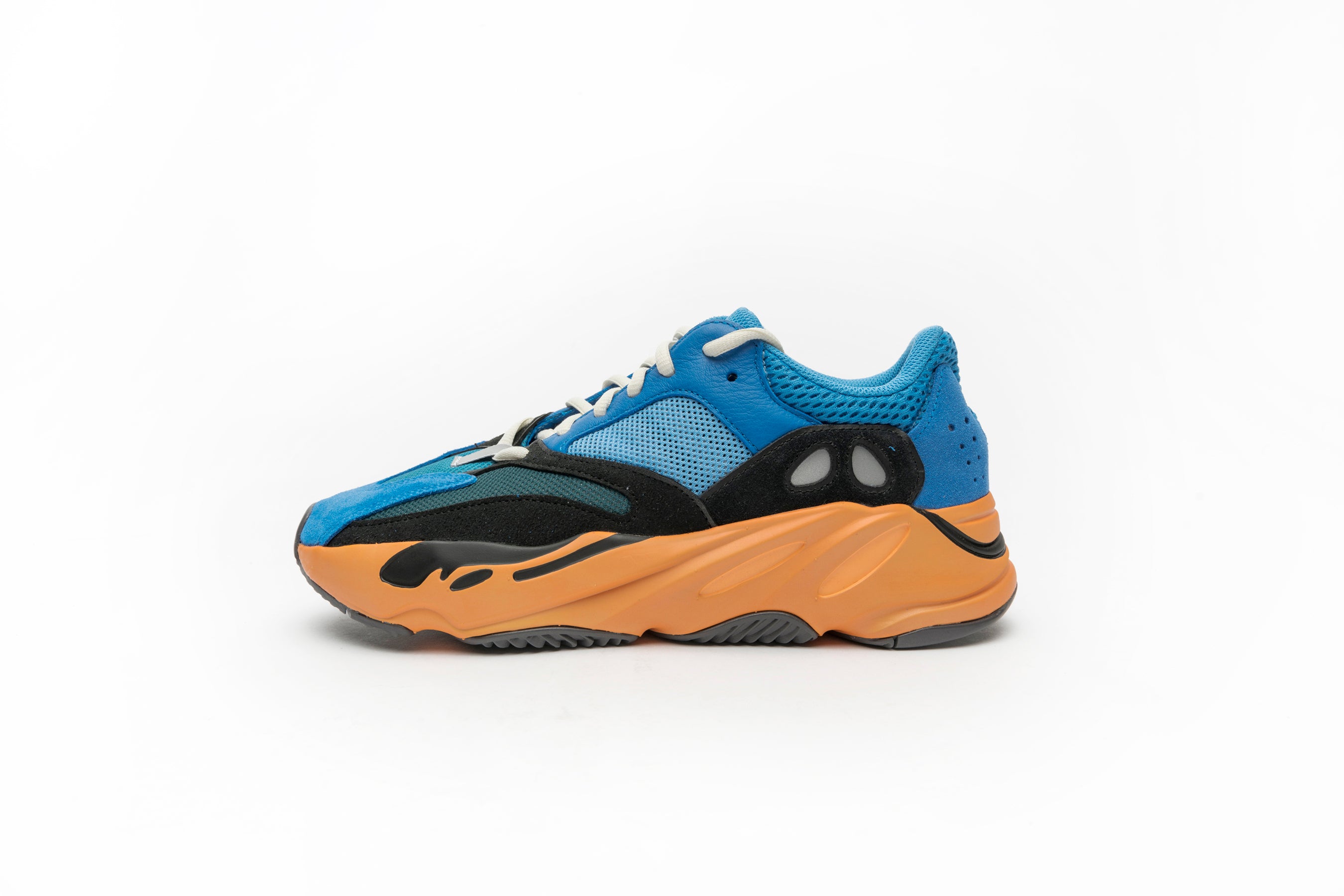 blue and orange yeezy 700