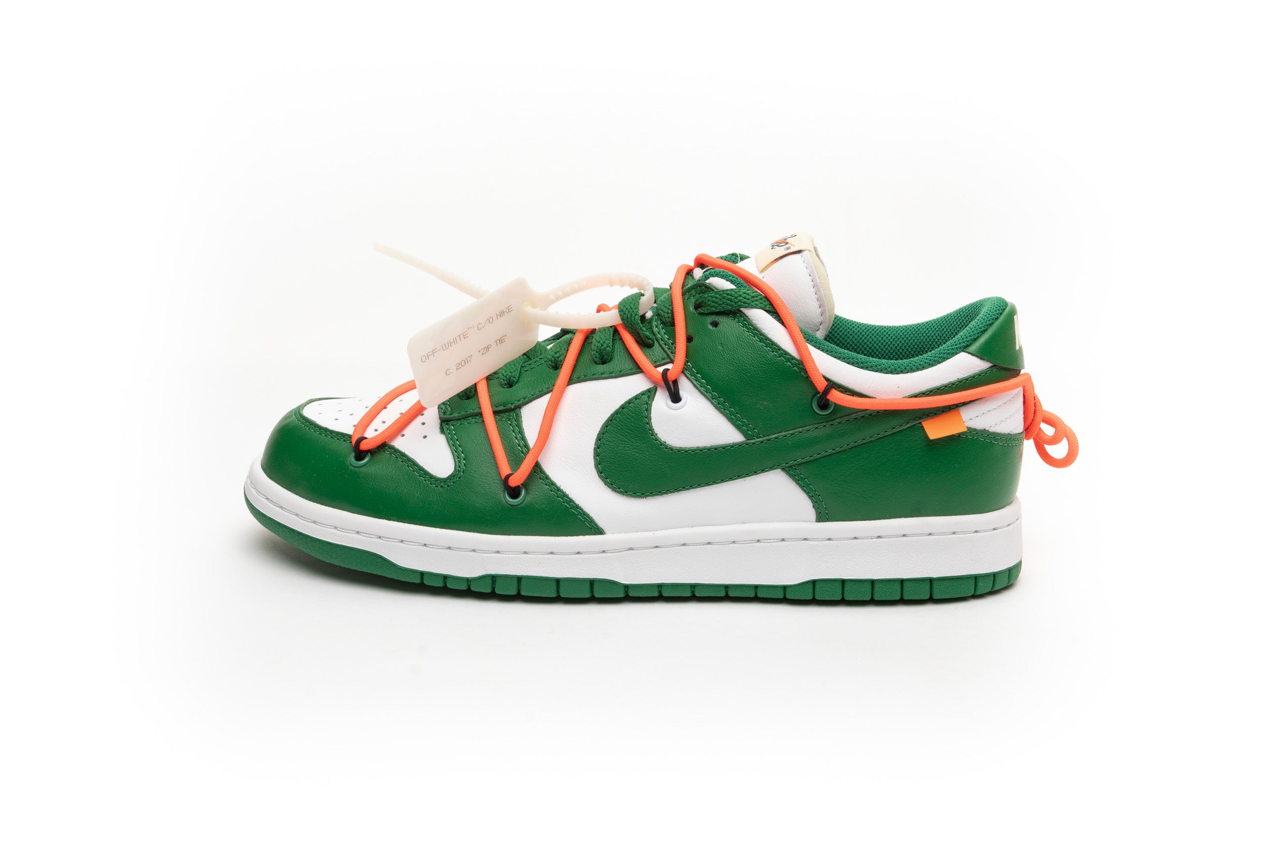 nike dunk low off white pine green